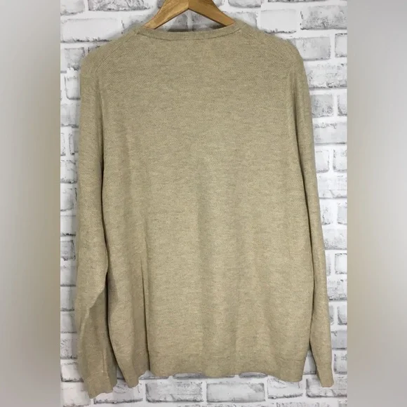Marine Layer Mens Knit Beige Cotton Blend Crew Neck Sweater Size XXL - M400 - Picture 4 of 9